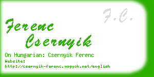 ferenc csernyik business card